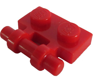 LEGO Červená Deska 1 x 2 s Rukojeť (Otevřené konce) (2540)