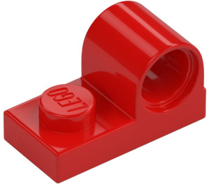 LEGO Rood Plaat 1 x 2 met Pin Gat (11458)