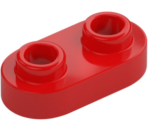 LEGO Red Plate 1 x 2 with Rounded Ends and Open Studs (35480)