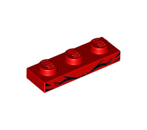 LEGO Red Plate 1 x 3 with Angry Kitty Eyes (3623 / 20726)