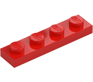 LEGO Rojo Placa 1 x 4 (3710)