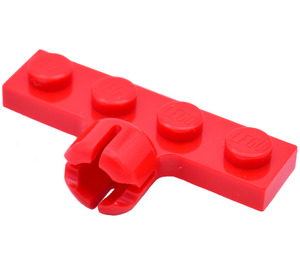 LEGO Rød Plate 1 x 4 med Kuleleddssokkel (Kort med 4 spor) (3183)