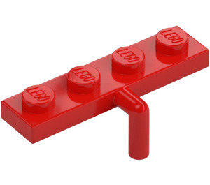 LEGO Red Plate 1 x 4 with Downwards Bar Handle (29169 / 30043)