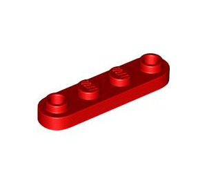 LEGO Rood Plaat 1 x 4 met Afgerond Ends (77845)