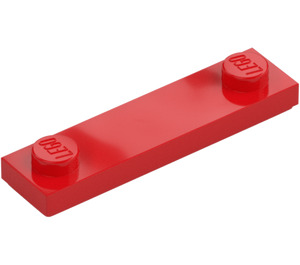 LEGO Red Plate 1 x 4 with Two Studs with Groove (41740)