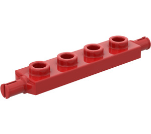 LEGO Rød Plade 1 x 4 med Hjul Holders (2926 / 42946)