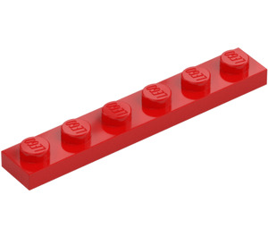 LEGO Rot Platte 1 x 6 (3666)