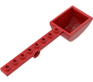 LEGO Red Plate 1 x 8 with Hole and Bucket (30275)