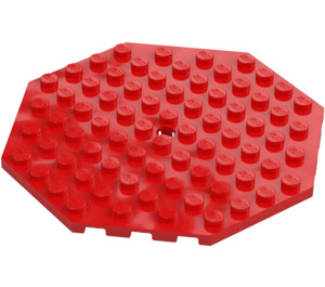 LEGO Red Plate 10 x 10 Octagonal with Hole (89523)