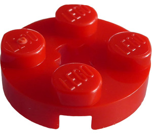 LEGO rouge assiette 2 x 2 Rond avec Essieu Trou (avec trou d'axe '+') (4032)