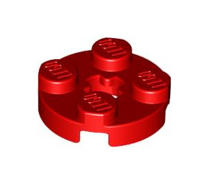 LEGO rouge assiette 2 x 2 Rond avec Essieu Trou (avec trou d'axe 'X') (4032)