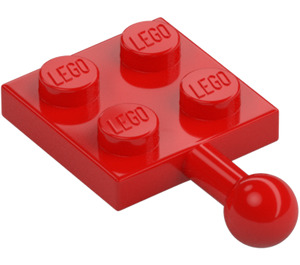 LEGO Rojo Placa 2 x 2 con Junta articulada y sin agujero en la placa (3729)