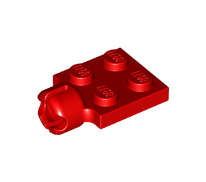 LEGO Red Plate 2 x 2 with Ball Joint Socket with 4 Slots (3730)