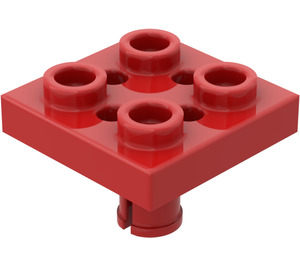 LEGO Rød Plate 2 x 2 med Bunn Stift (Små hull i platen) (2476)