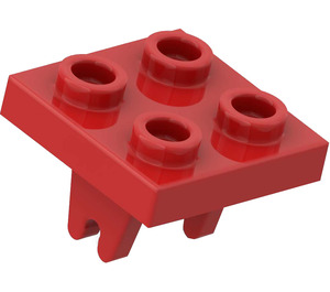 LEGO Rojo Placa 2 x 2 con Parte inferior Rueda Sujeción (8)