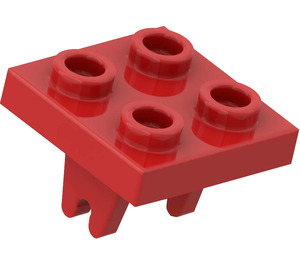 LEGO Red Plate 2 x 2 with Bottom Wheel Holder (8)
