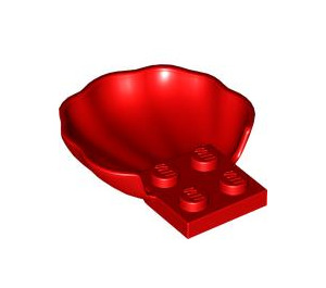LEGO Red Plate 2 x 2 with Half Shell (18970)