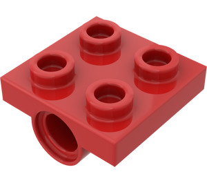 LEGO Rød Plate 2 x 2 med Hull med krysstøtte under (10247)