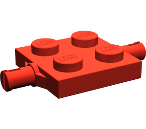 LEGO rouge assiette 2 x 2 avec Deux Roue Holders (4600 / 67687)