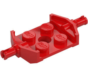 LEGO Rojo Placa 2 x 2 con Ancho Rueda Holders (Parte inferior no reforzada) (6157)