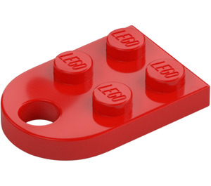 LEGO Red Plate 2 x 3 with Rounded End and Pin Hole (3176)