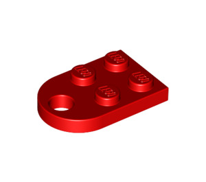 LEGO rot Platte 2 x 3 mit Gerundet Ende und Stift Loch (3176)