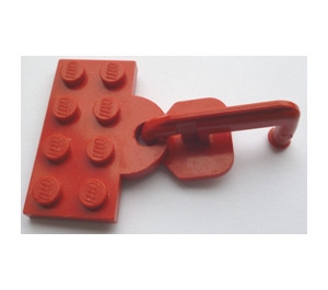 LEGO Red Plate 2 x 4 with Coupling and Hook
