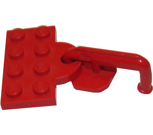 LEGO Červená Plate 2 x 4 with Hook