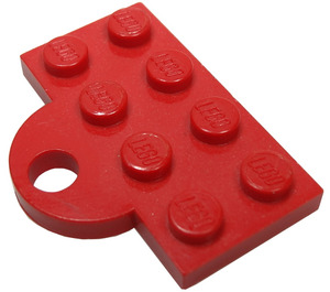 LEGO Rosso Piastra 2 x 4 con perno Foro