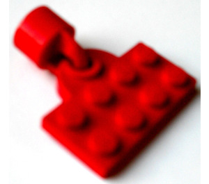 LEGO Red Plate 2 x 4 with Train Coupling Plate and Same Color Long 8mm Magnet