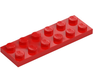 LEGO Rød Plade 2 x 6 (3795)