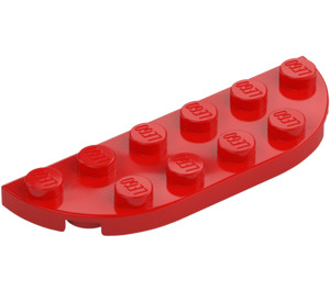 LEGO Red Plate 2 x 6 with Rounded Corners (18980)