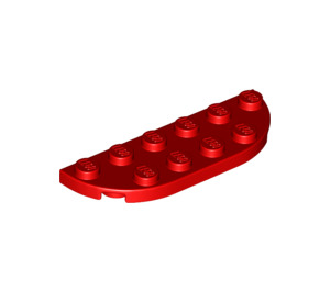 LEGO Red Plate 2 x 6 with Rounded Corners (18980)