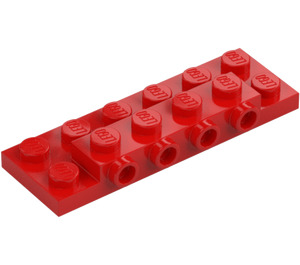 LEGO Rot Platte 2 x 6 x 0.7 mit 4 Noppen auf Seite (72132 / 87609)