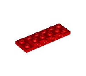 LEGO Rood Plaat 2 x 6 x 0.7 met 4 Studs Aan Kant (72132 / 87609)