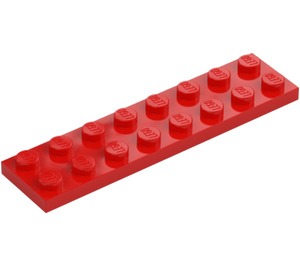 LEGO Rojo Placa 2 x 8 (3034)