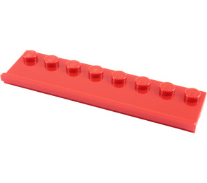LEGO Red Plate 2 x 8 with Door Rail (30586)