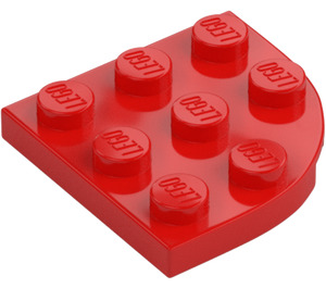 LEGO Červená Deska 3 x 3 Kolo Roh (30357)