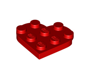 LEGO rouge assiette 3 x 3 Rond Cœur (39613)