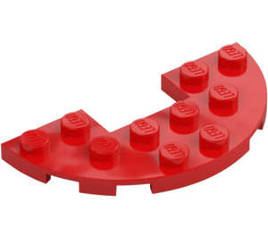 LEGO Red Plate 3 x 6 Round Half Circle with Cutout (18646)