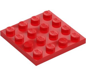 LEGO Rojo Placa 4 x 4 (3031)