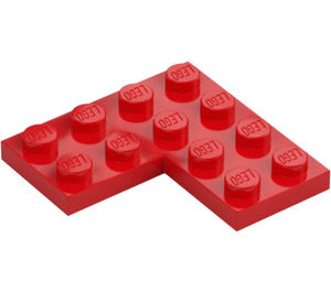 LEGO Rood Plaat 4 x 4 Hoek (2639)