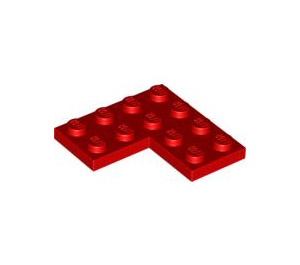 LEGO rouge assiette 4 x 4 Coin (2639)