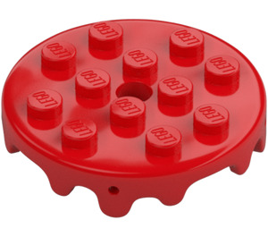 LEGO Rød Plate 4 x 4 Rund Cake Frosting (65702)