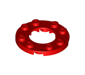 LEGO Red Plate 4 x 4 Round with Cutout (11833 / 28620)