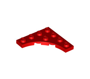 LEGO Red Plate 4 x 4 with Circular Cut Out (35044)