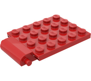 LEGO Red Plate 4 x 5 Trap Door Curved Hinge (30042)