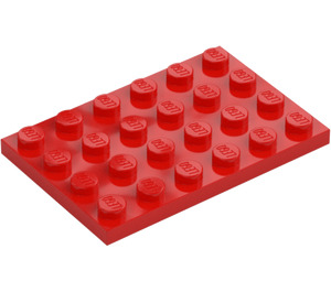 LEGO Rød Plade 4 x 6 (3032)