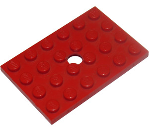 LEGO Red Plate 4 x 6 with Hole