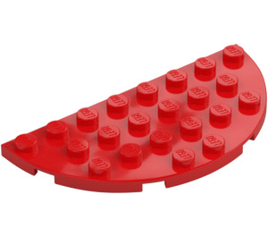 LEGO Rot Platte 4 x 8 Rund Hälfte Kreis (22888)